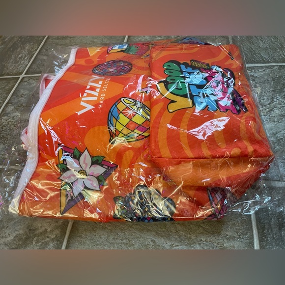 NWT, unopened VIZZY reusable orange/white bag with straps and zipper - Picture 7 of 12